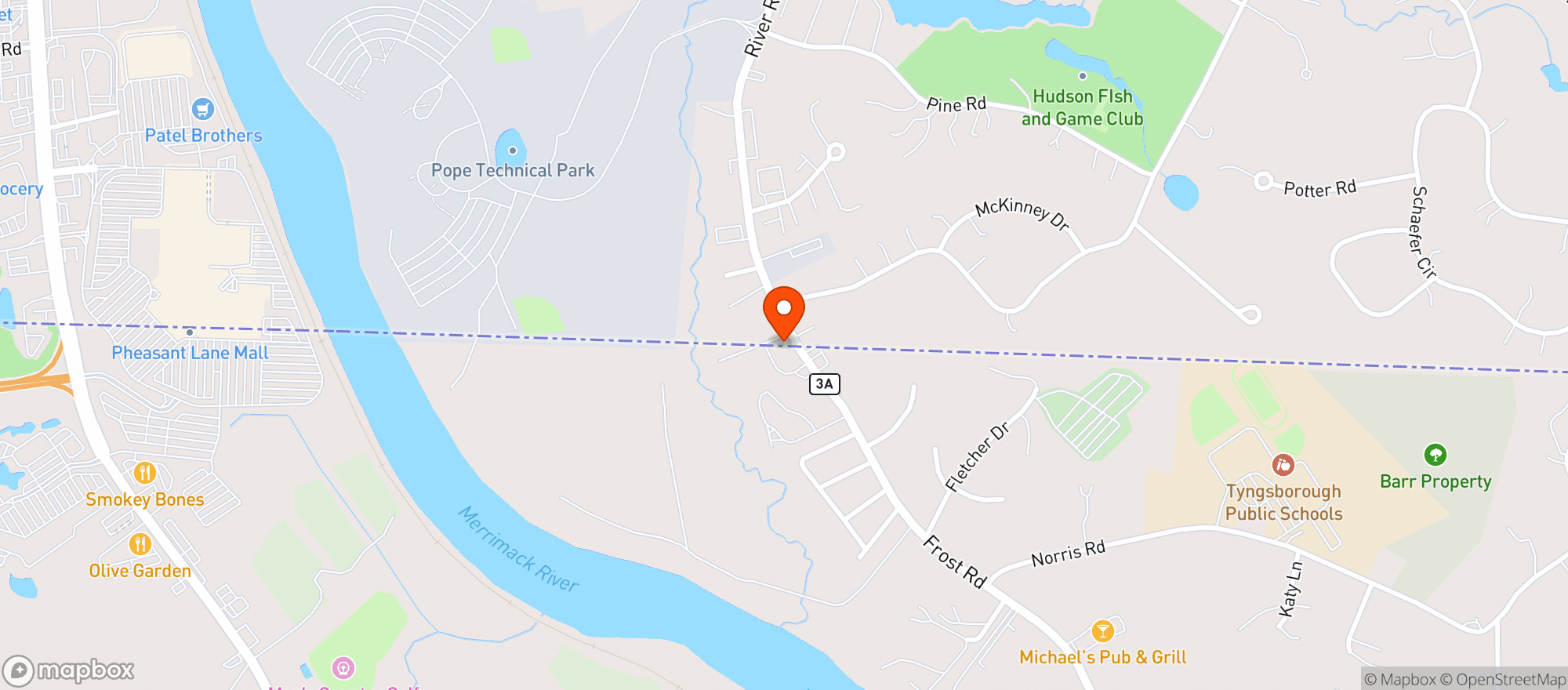 Map showing Hudson Quick Stop