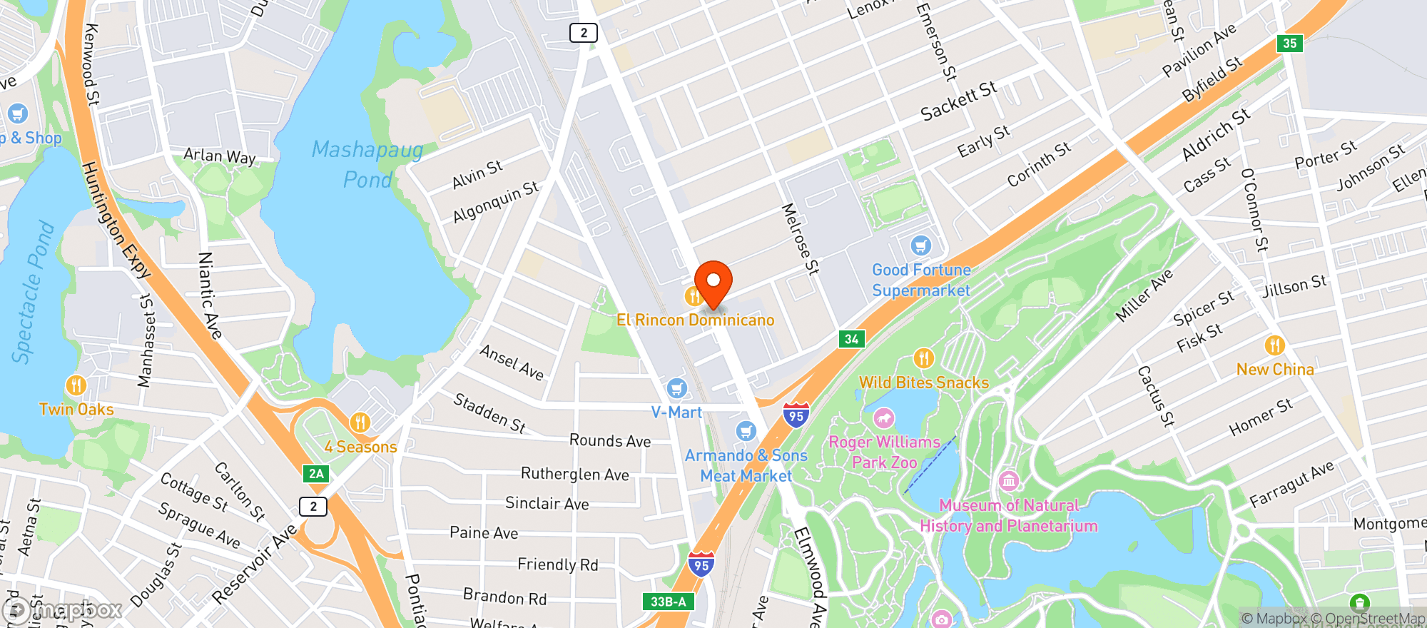 Map showing Elmwood Liquors