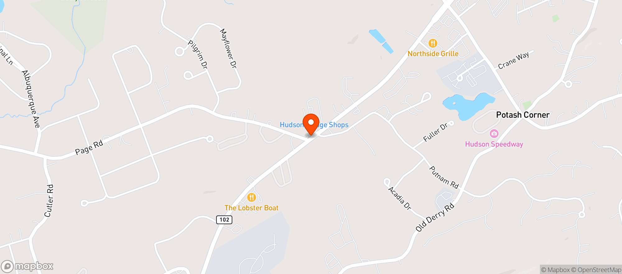 Map showing Professors Pizza