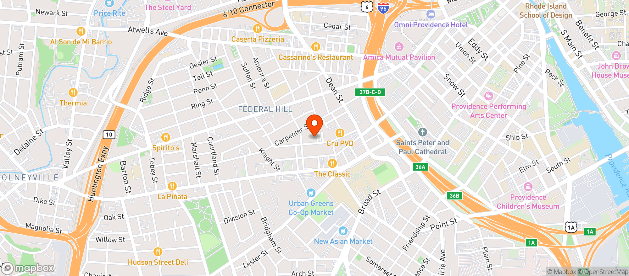Map showing Origin Beer Project