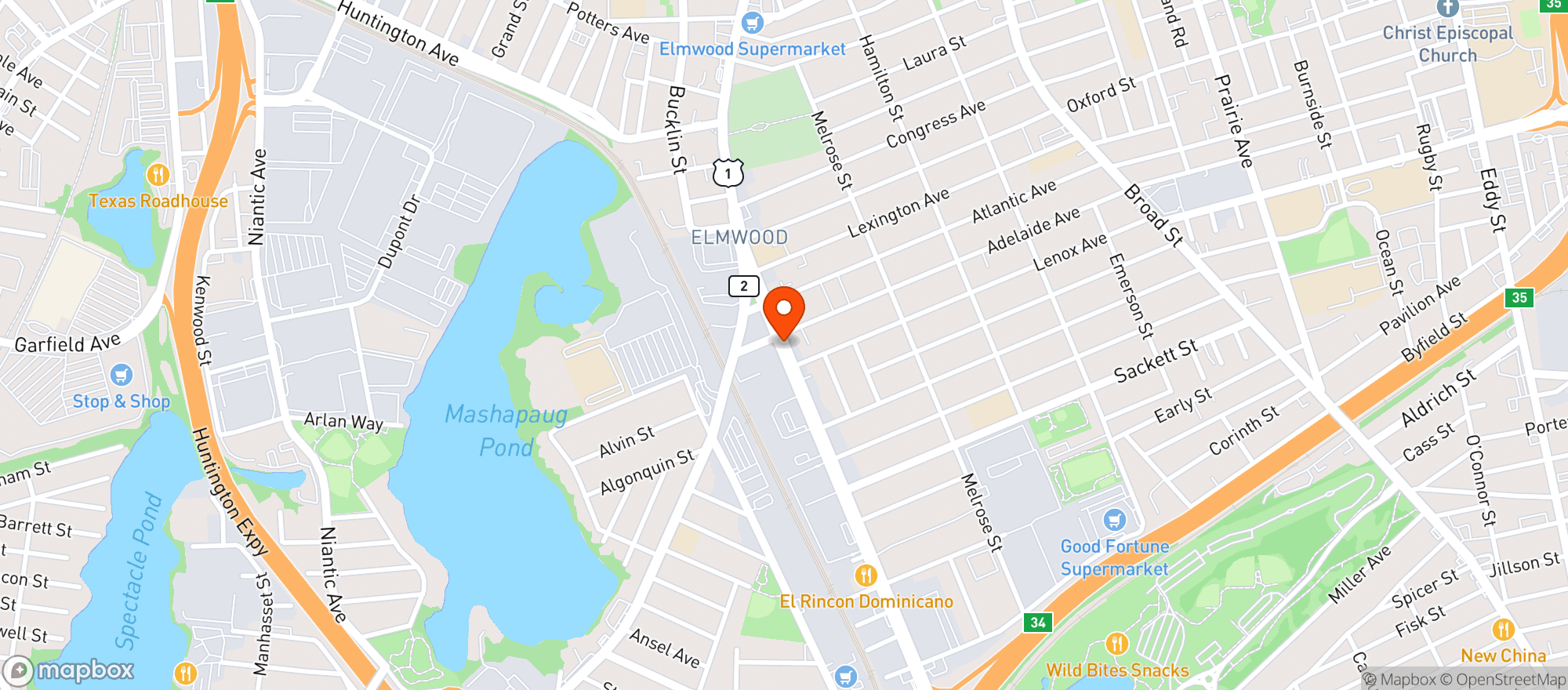 Map showing New Way Liquors