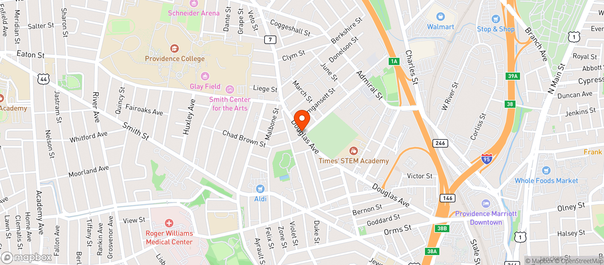 Map showing A To Z Liquors