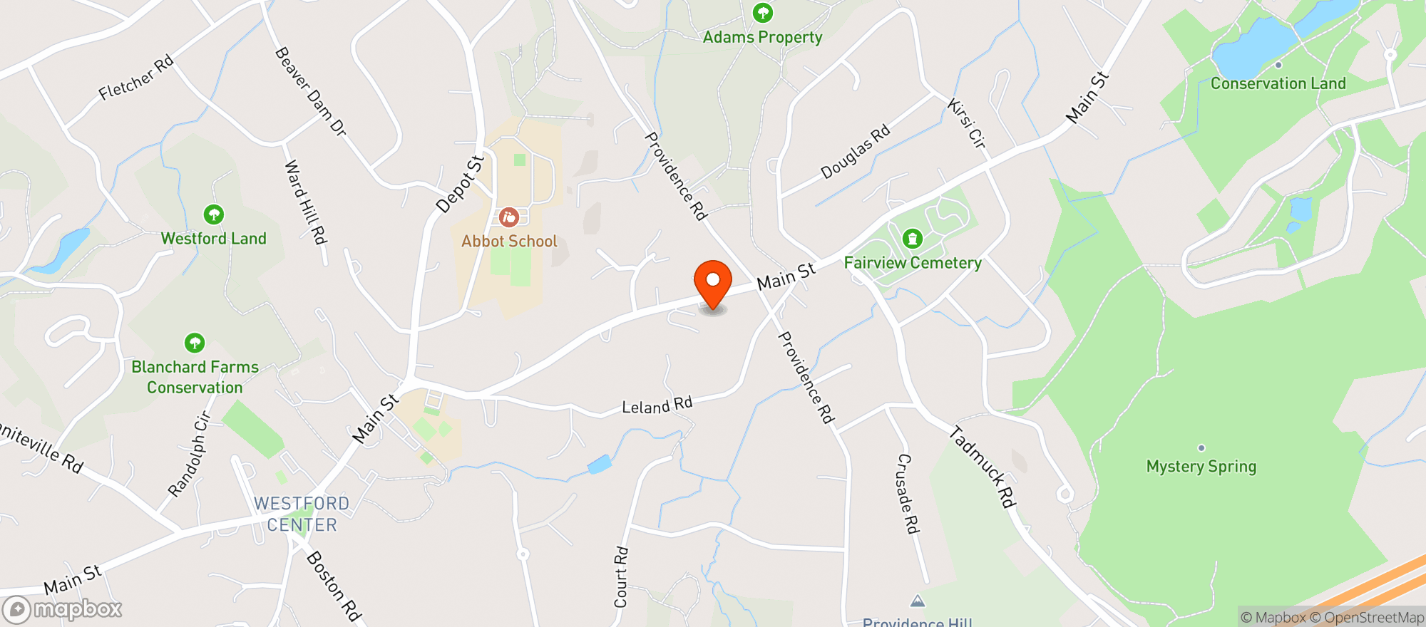 Map showing Main Street Convenience Westford