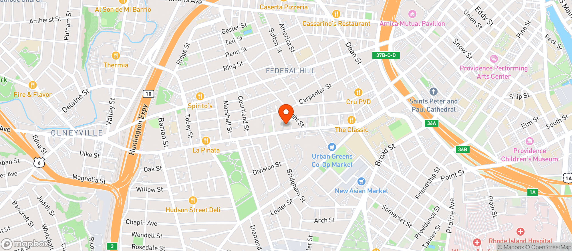 Map showing Ogie's Trailer Park