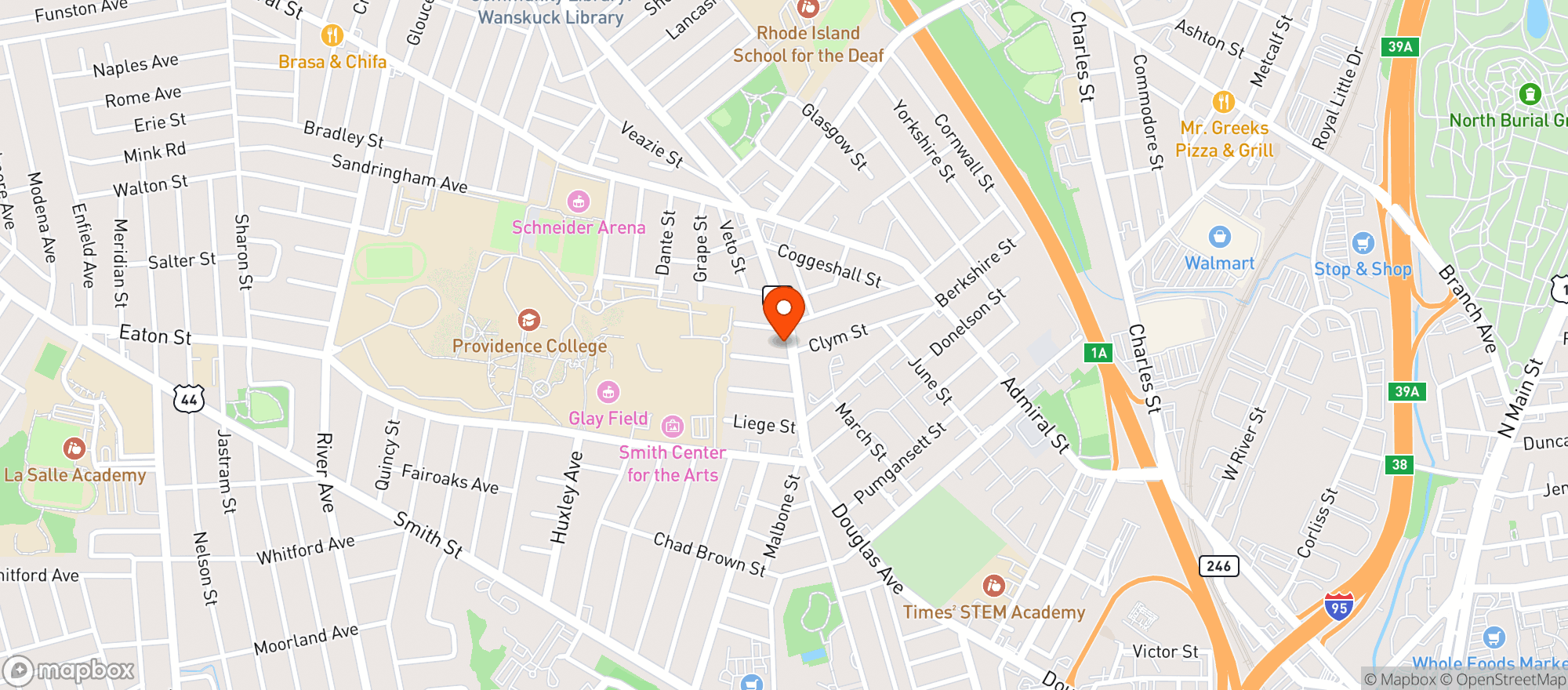 Map showing Old Irish Social Club