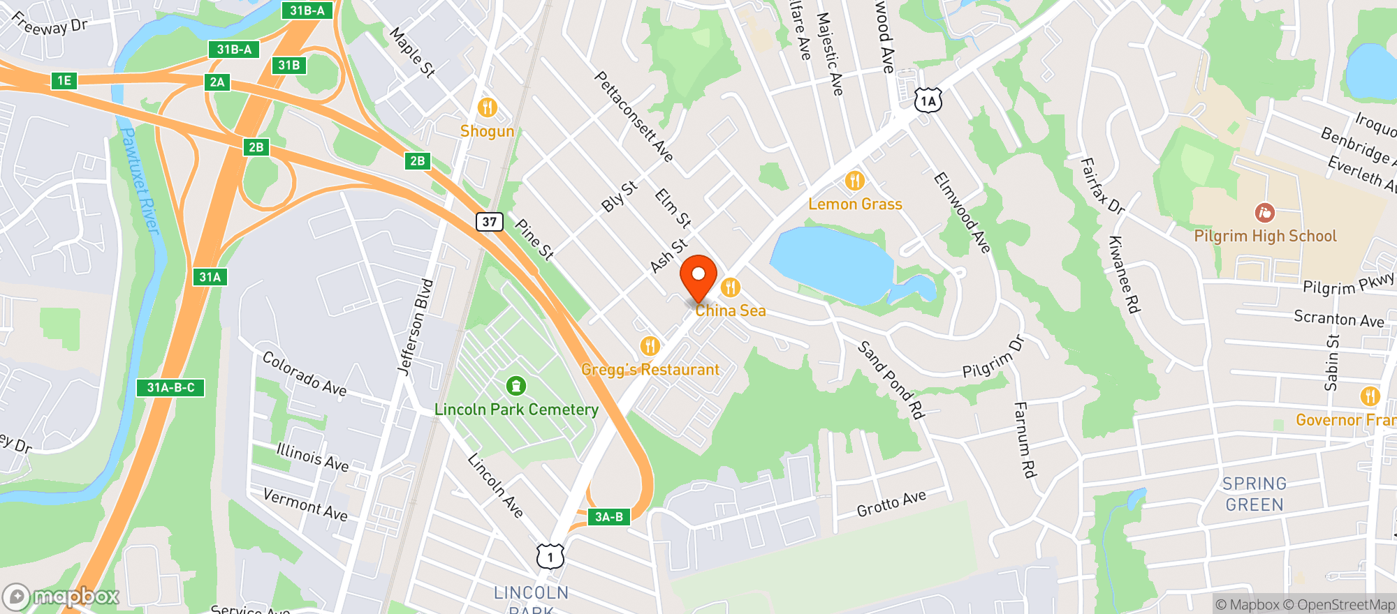 Map showing Colleen Haxtons Liquors