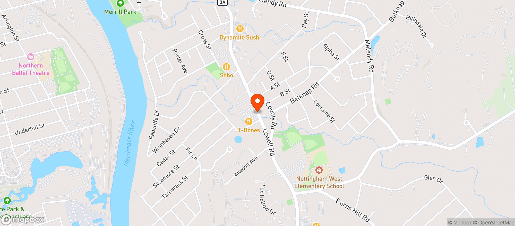 Map showing Black Cow Convenience