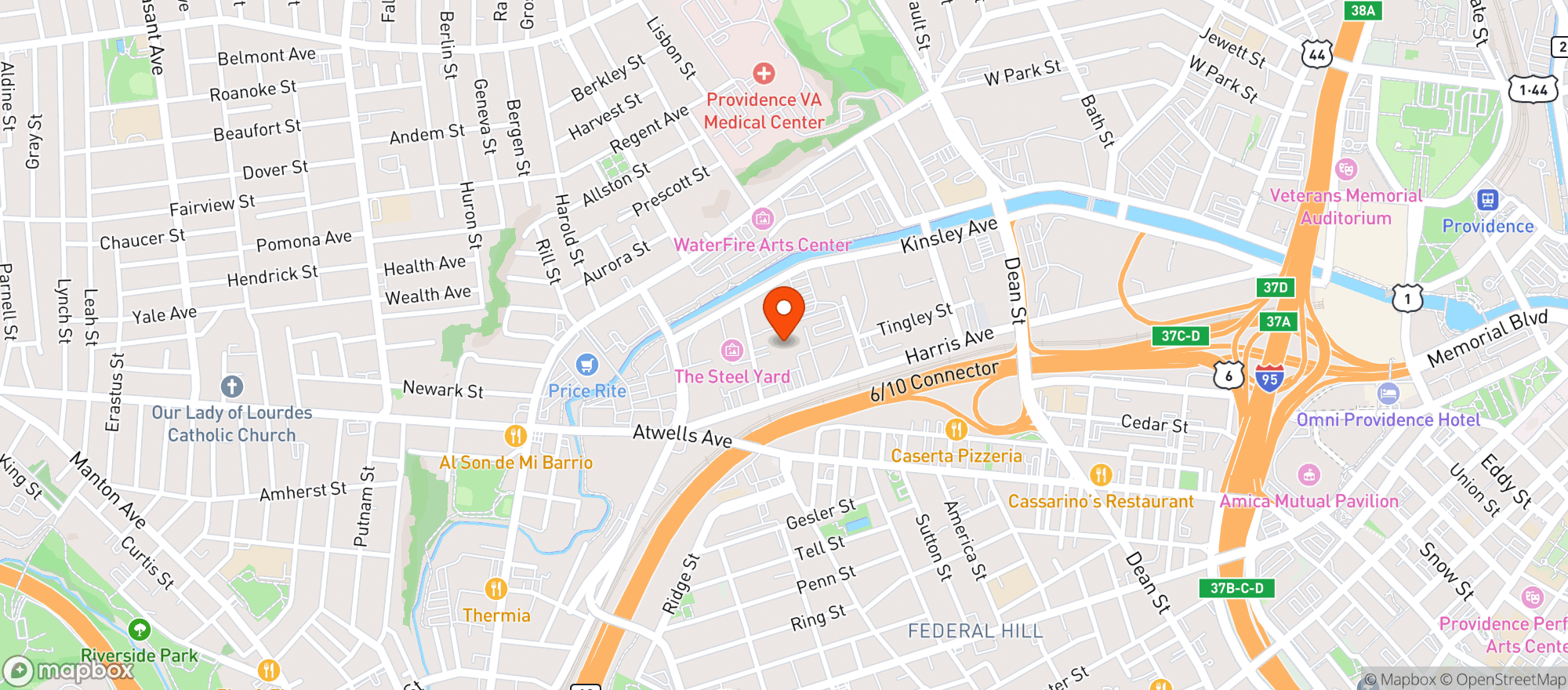 Map showing Buttonwoods Brewery