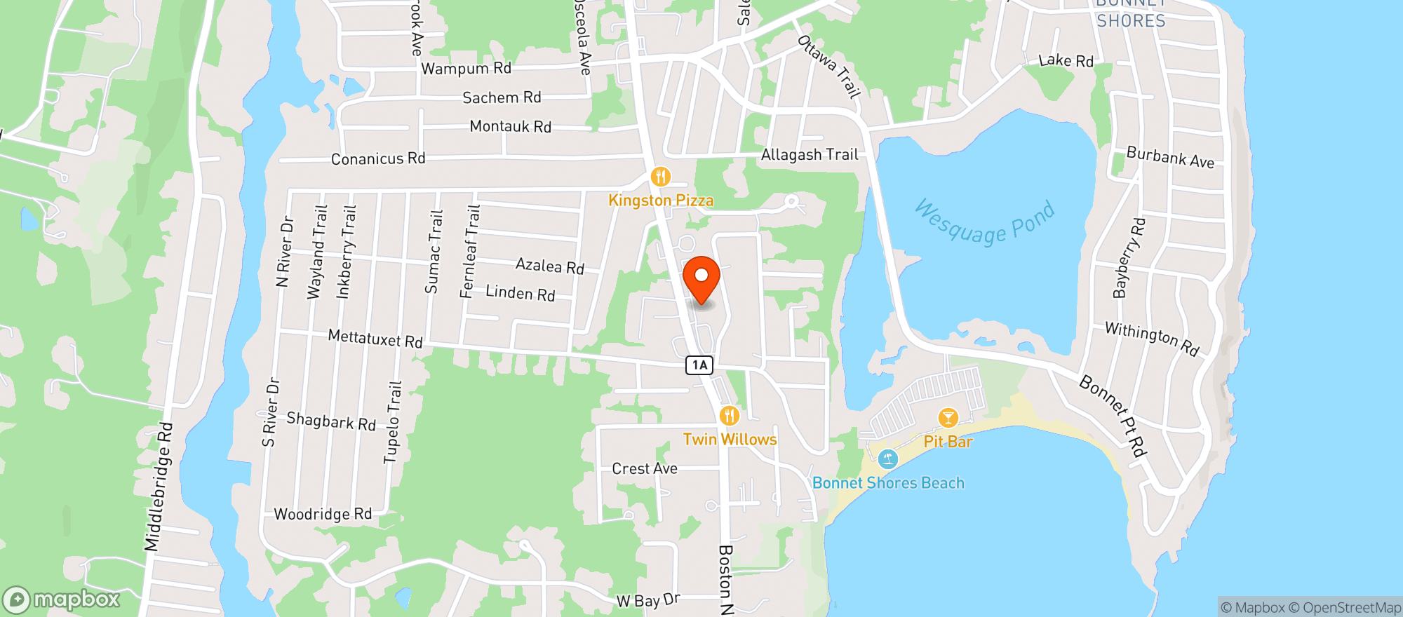 Map showing Leos Pizza