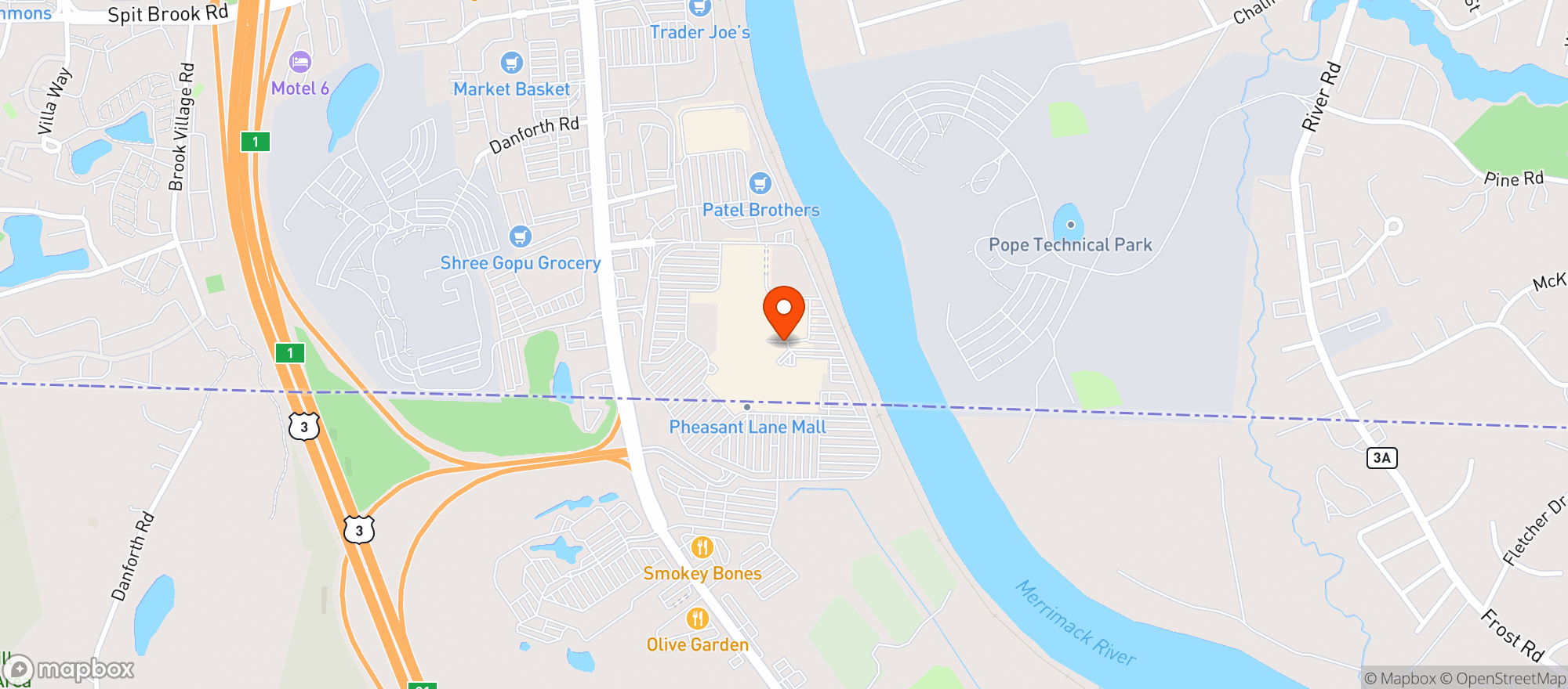 Map showing Target Store