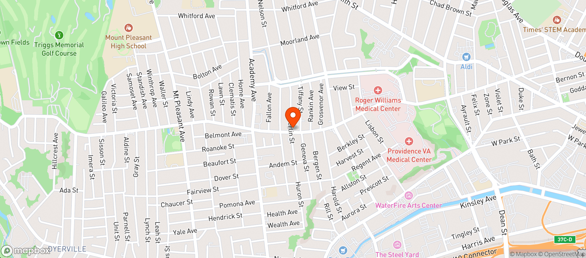 Map showing Acme Liquors