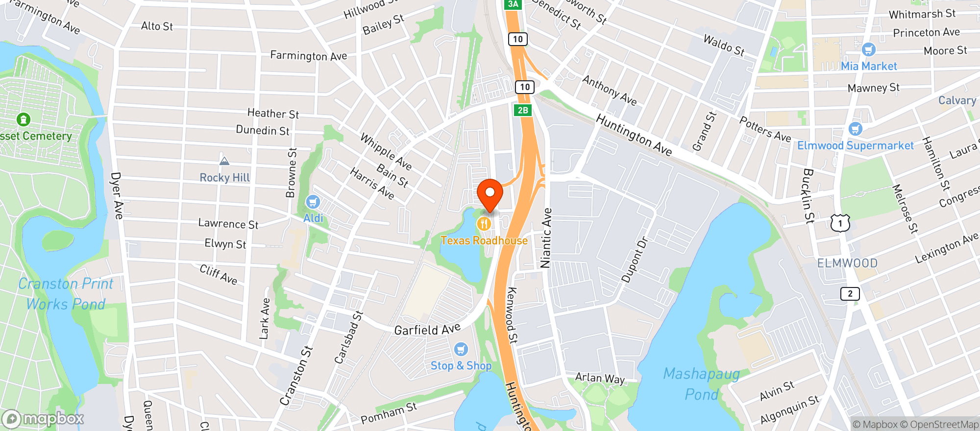 Map showing Texas Roadhouse