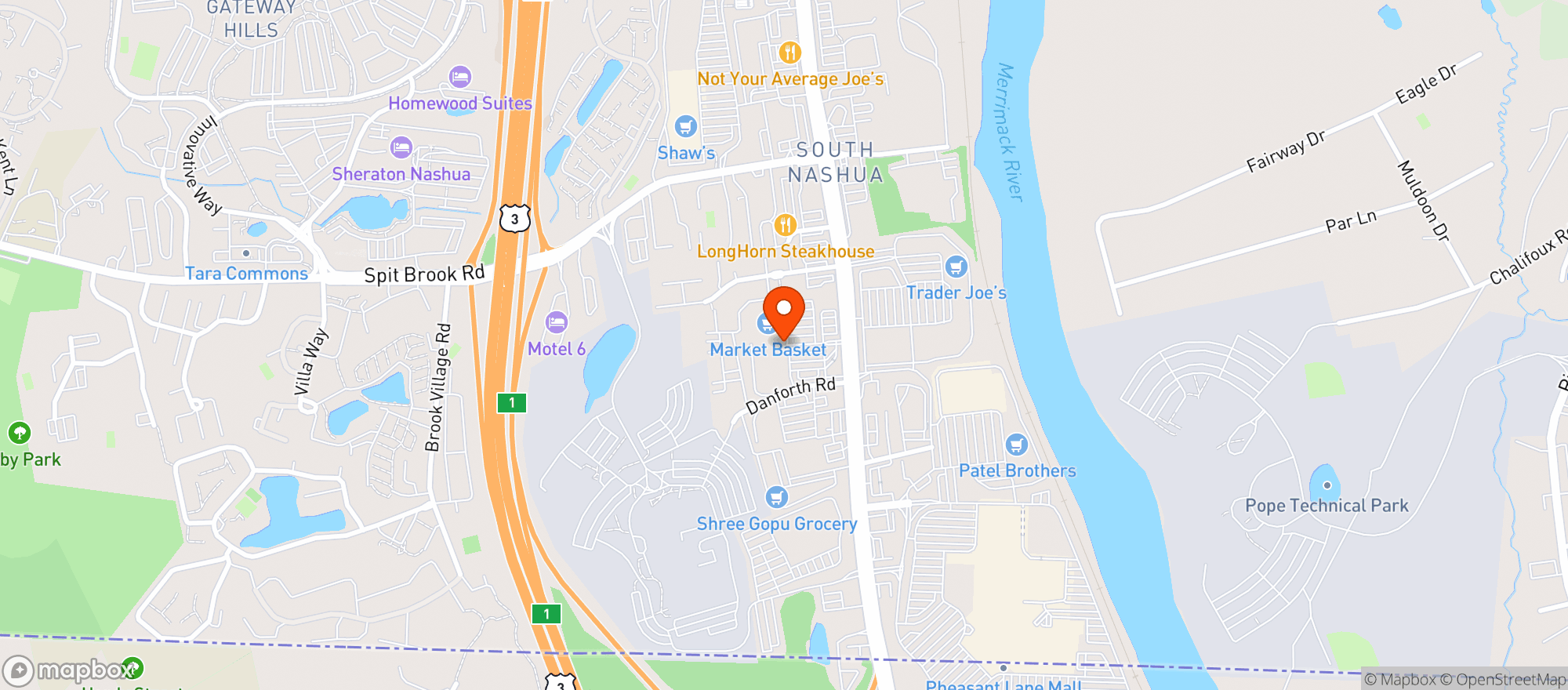 Map showing Market Basket