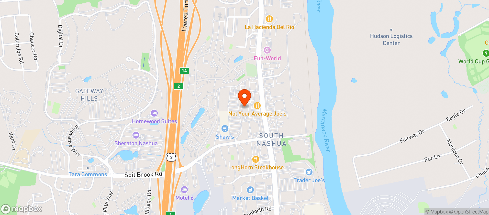 Map showing The Friendly Toast