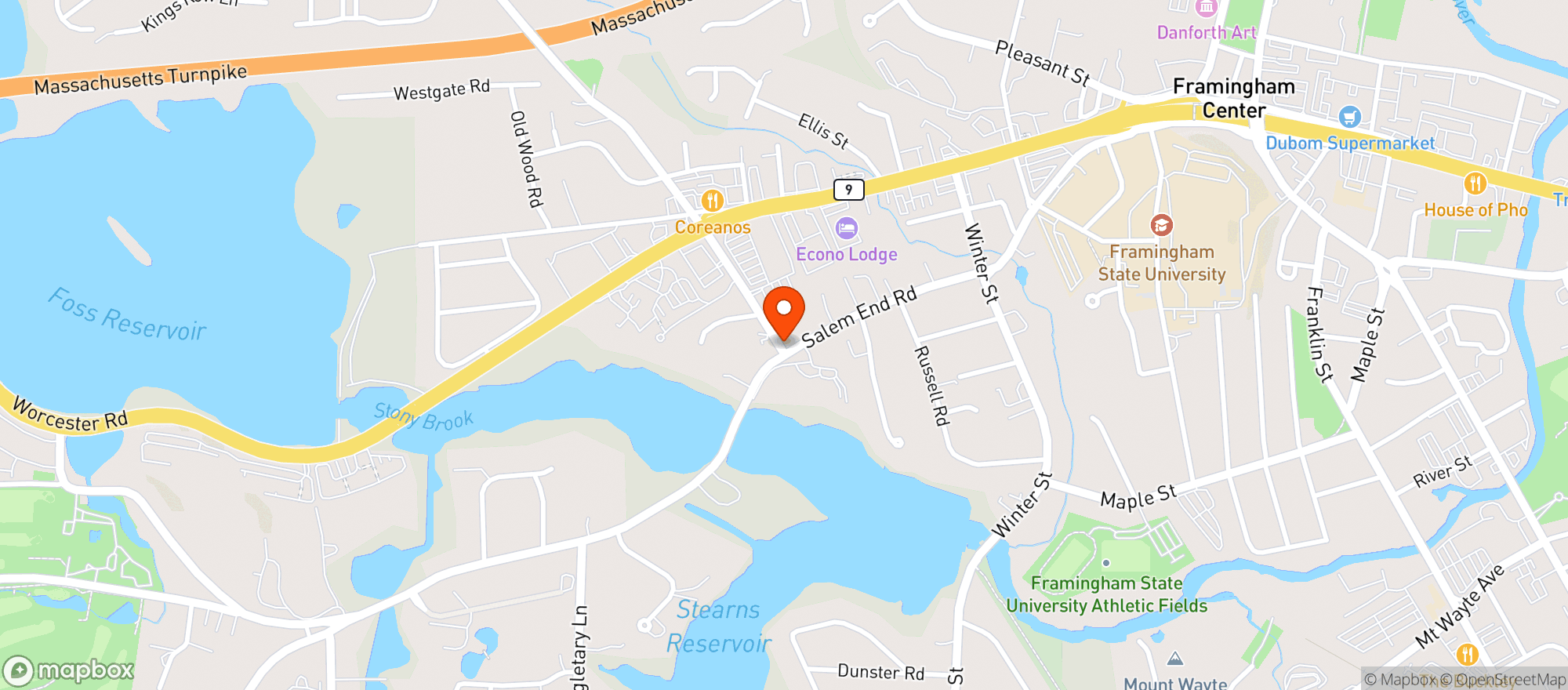Map showing Stop & Shop - 0008 - Framingham
