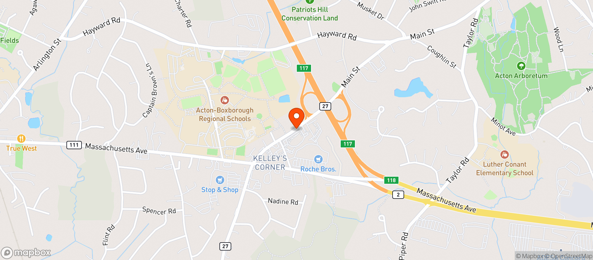 Map showing Acton Wine & Spirit