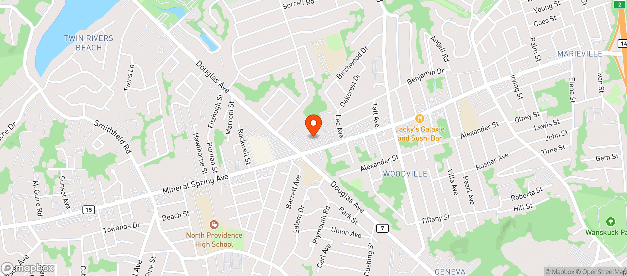 Map showing Douglas Wine & Spirits