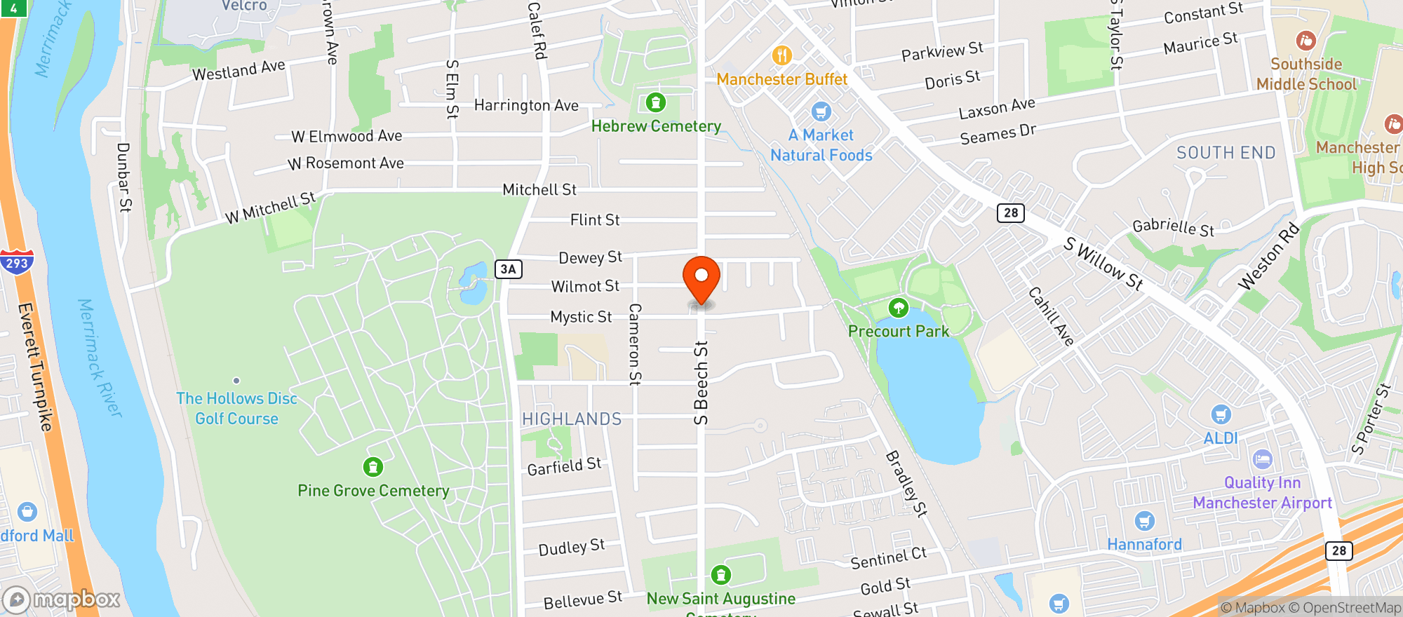 Map showing Beechmont Market