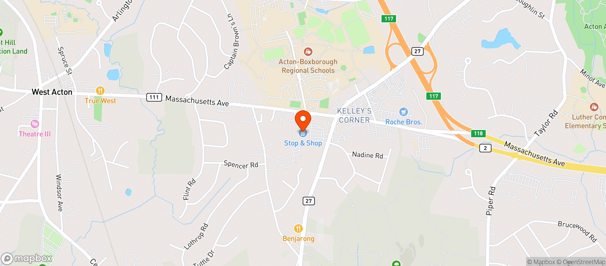 Map showing Stop & Shop - 2424 - Acton