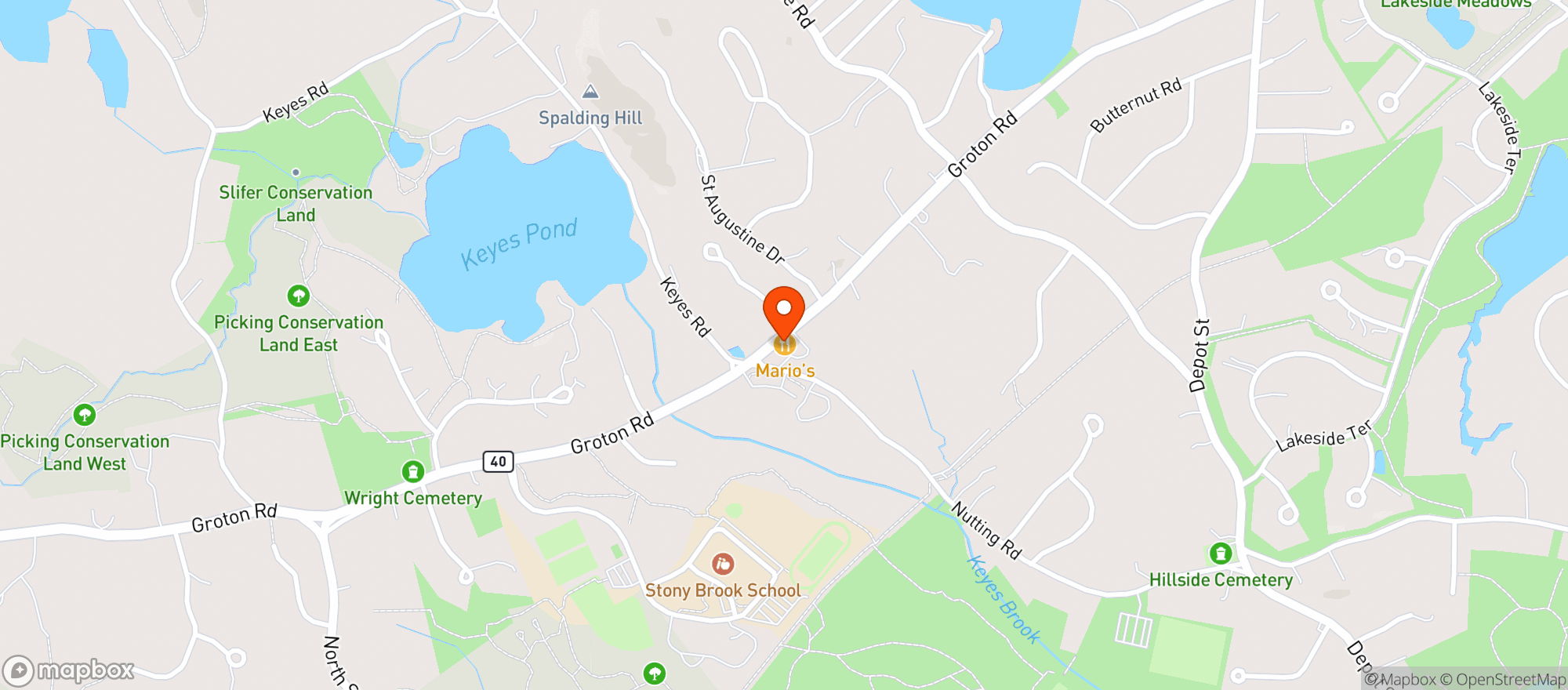 Map showing Towne Convenience