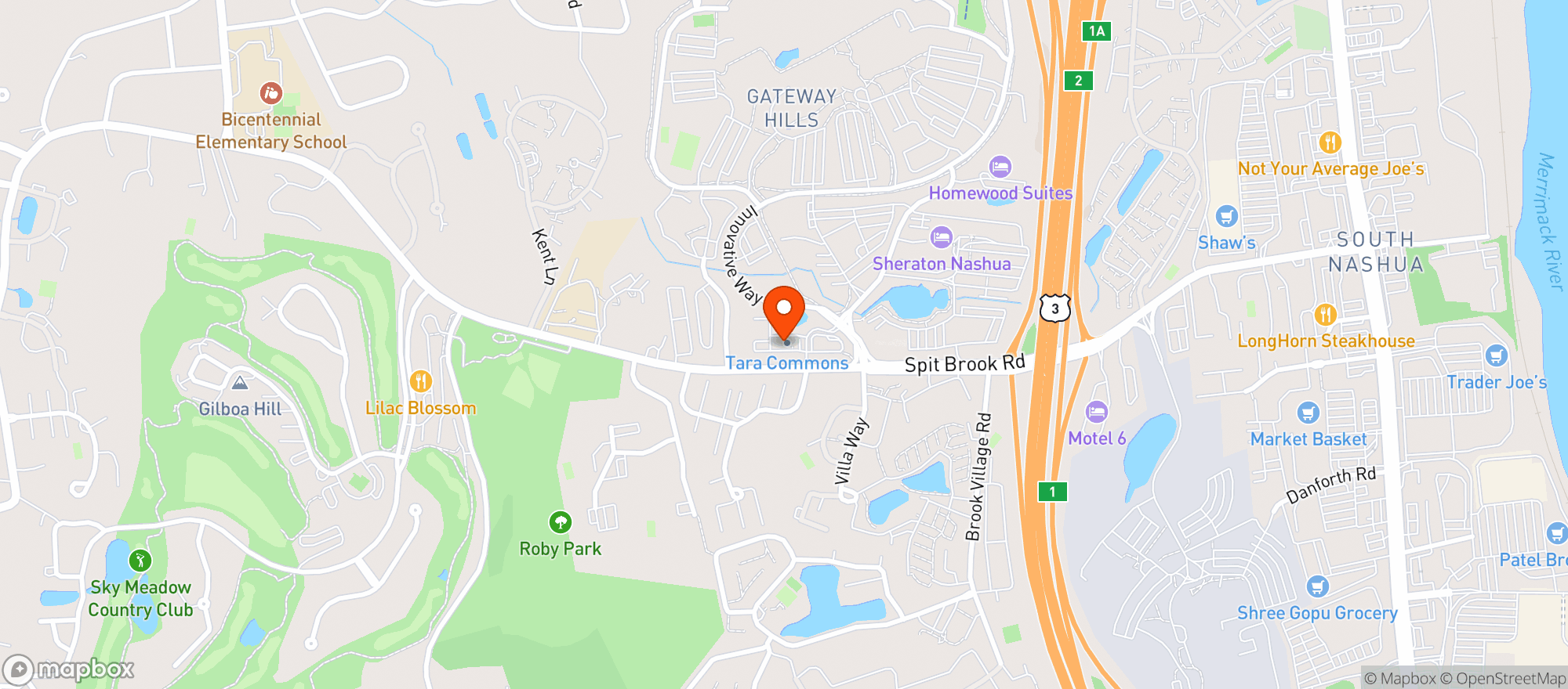 Map showing Spit Brook Market