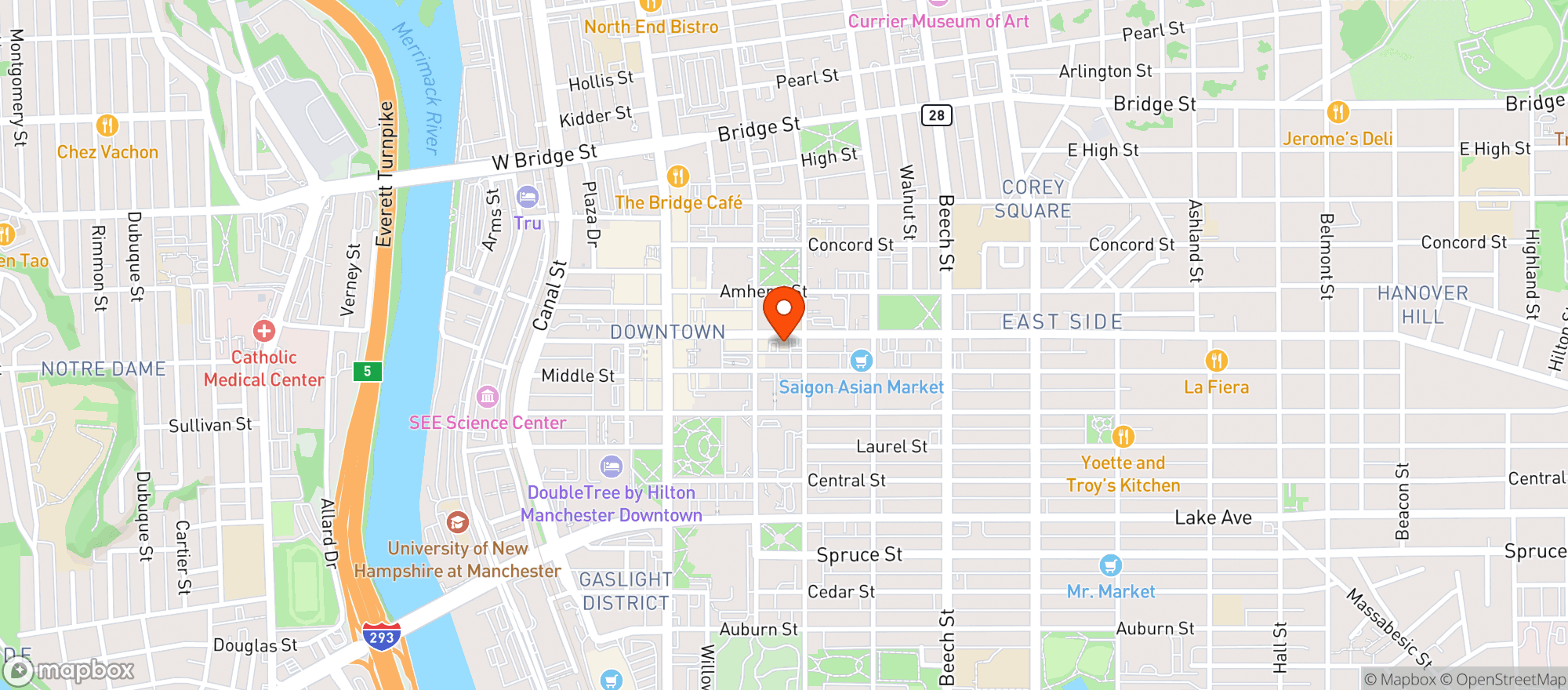 Map showing Hanover Street Chophouse
