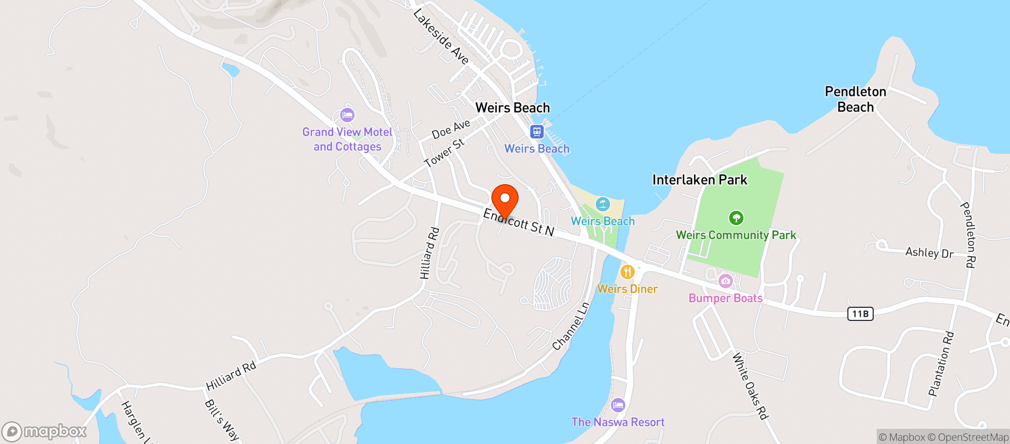 Map showing Shaws - 02190 - Laconia