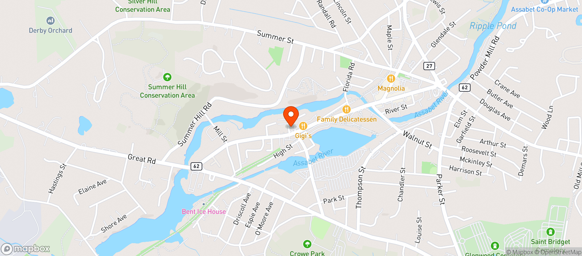 Map showing Russell's