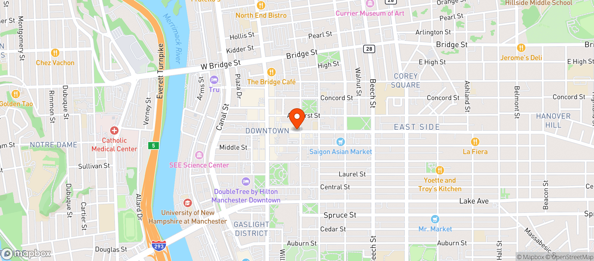 Map showing Ignite Bar & Grille