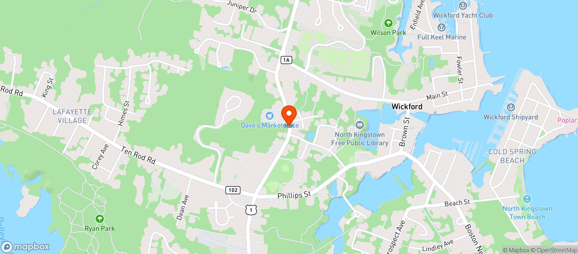 Map showing Daves Fresh Marketplace