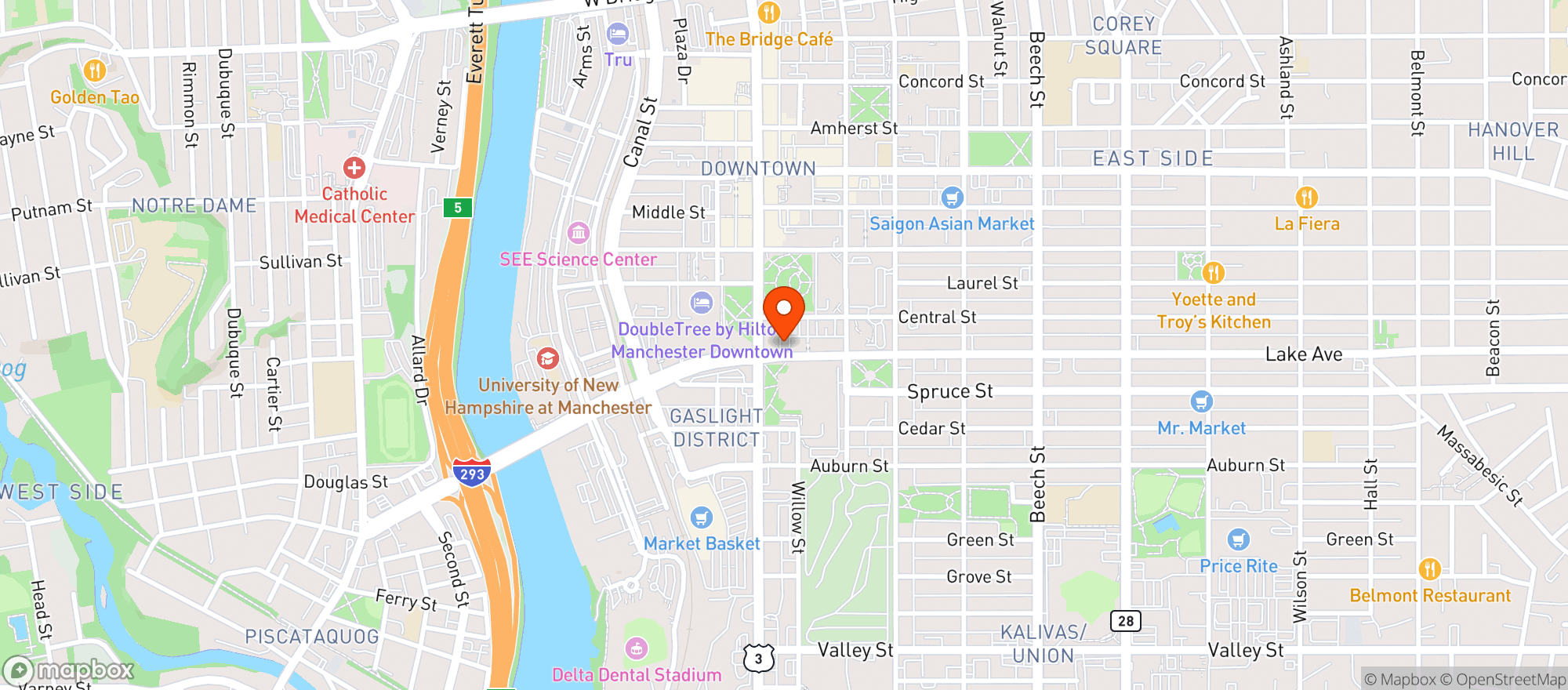 Map showing Shoppers Pub & Eatery