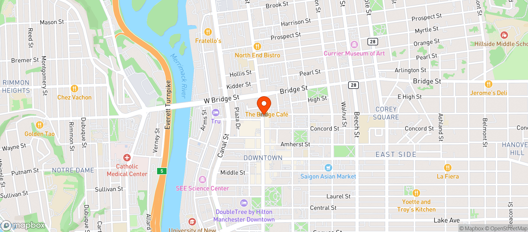 Map showing Millers Tavern