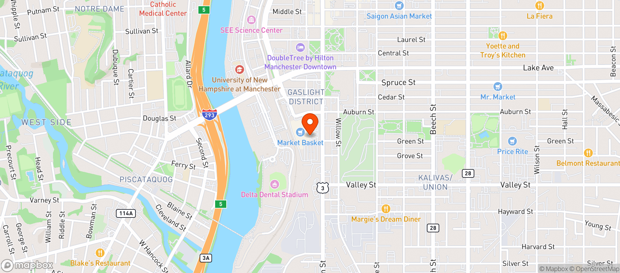 Map showing Market Basket