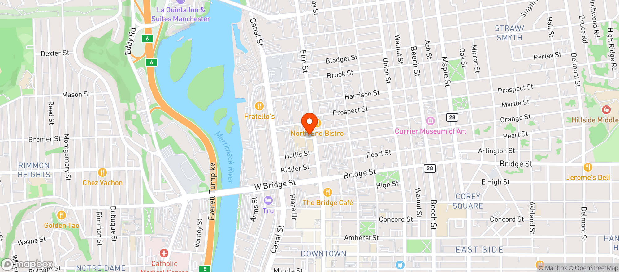Map showing North End Superette