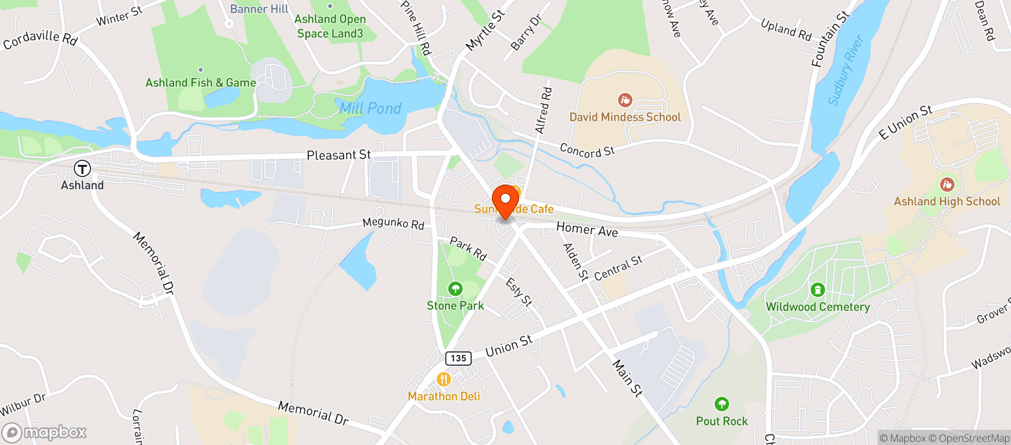 Map showing Stones Public House