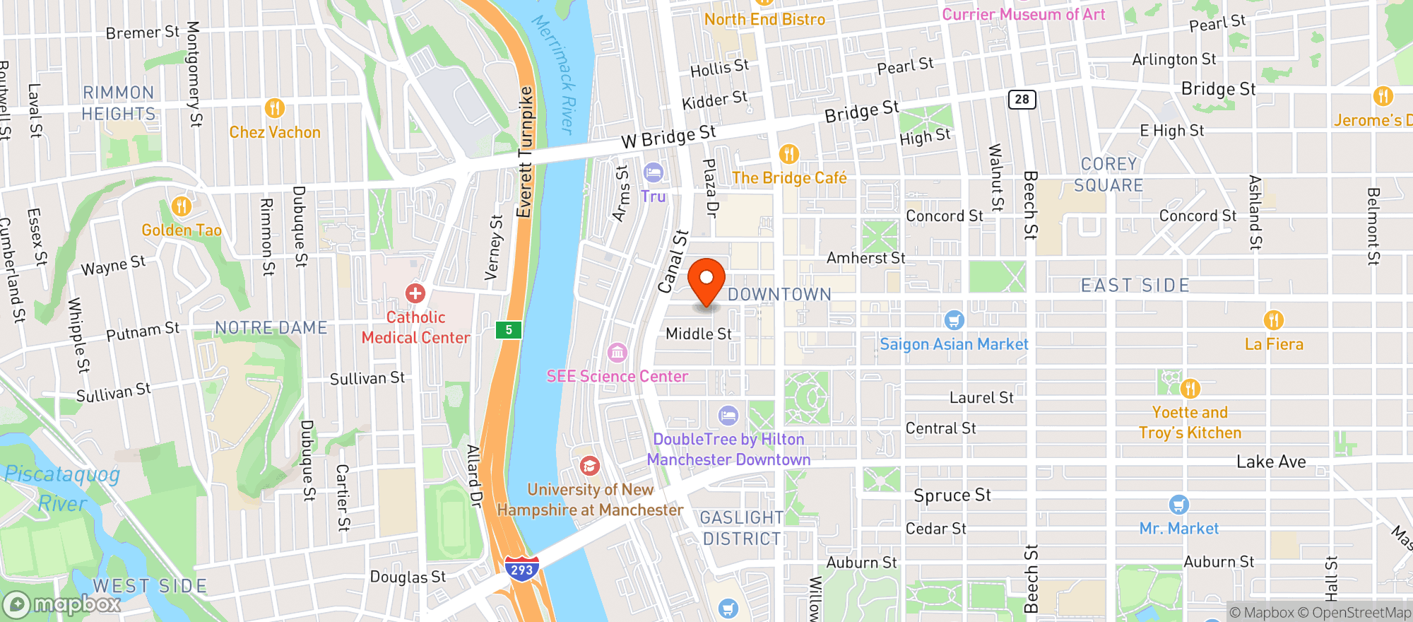 Map showing Strange Brew Tavern