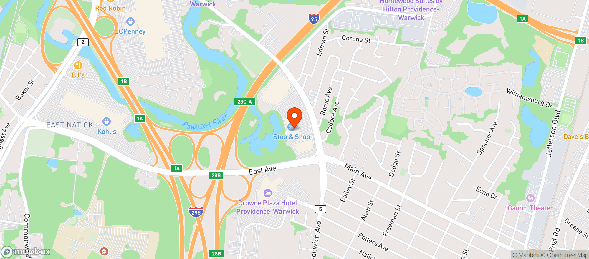 Map showing Stop & Shop