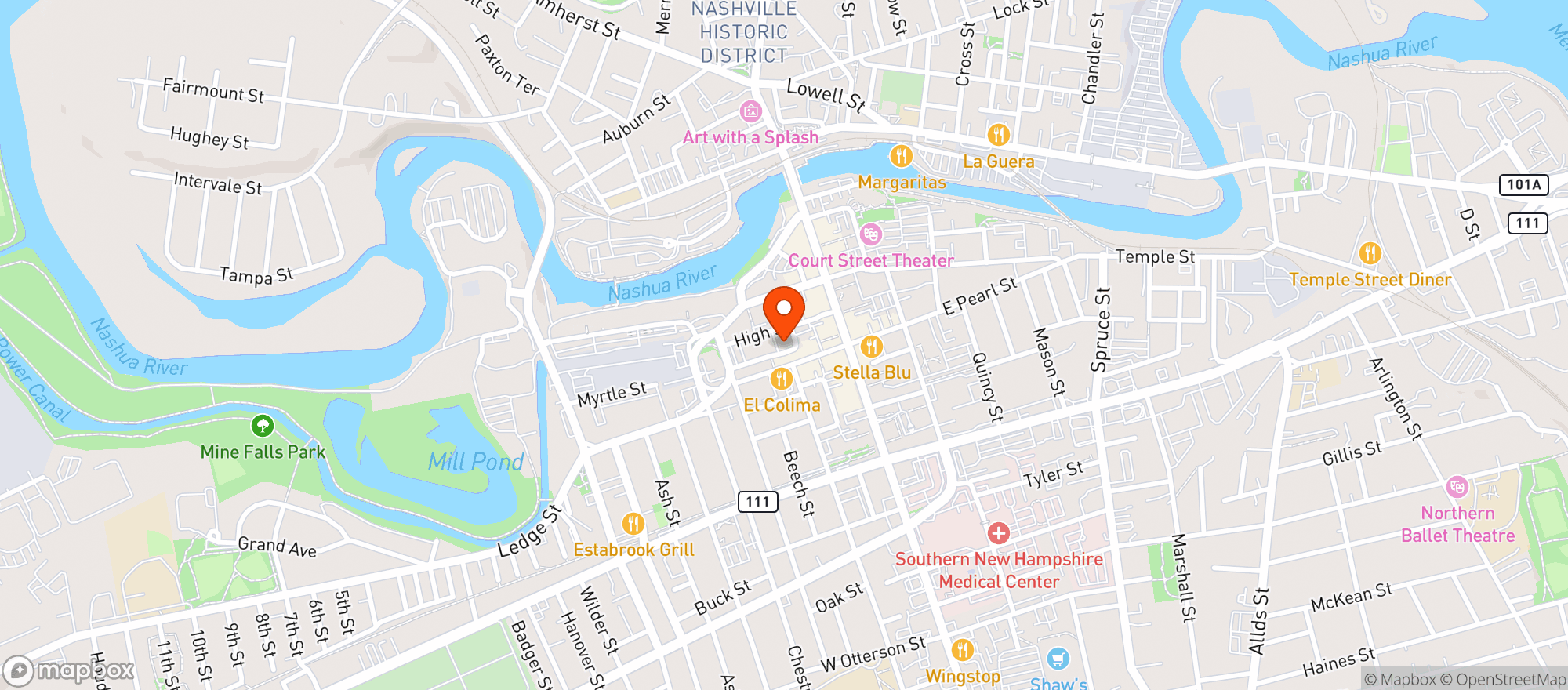 Map showing Polish American Club