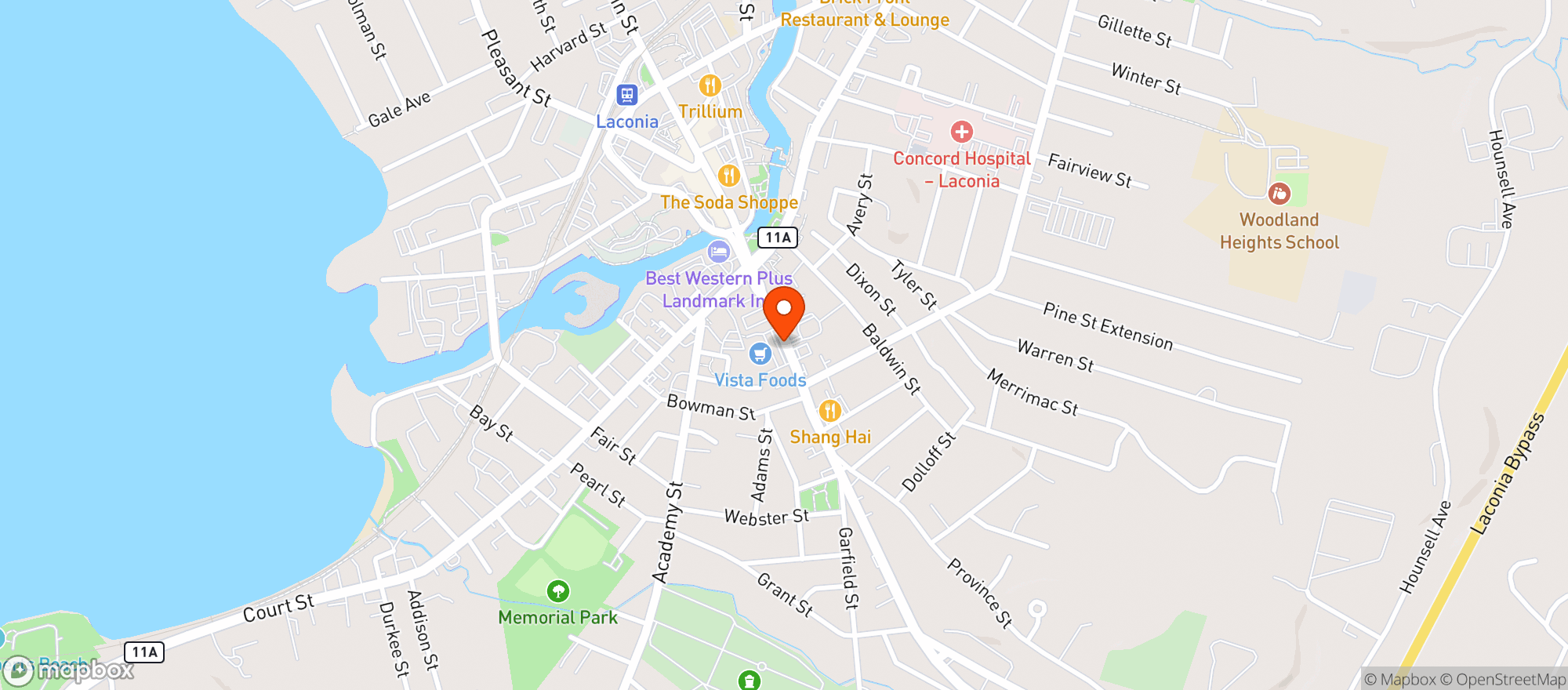 Map showing Vista