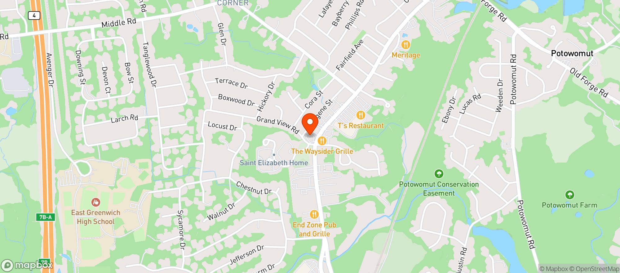 Map showing Providence Oyster Bar