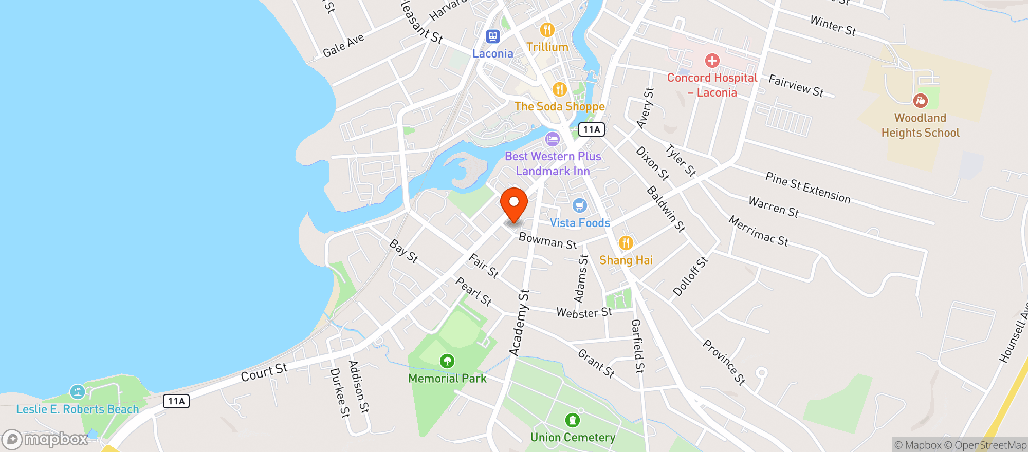 Map showing Cumberland Farms #5543