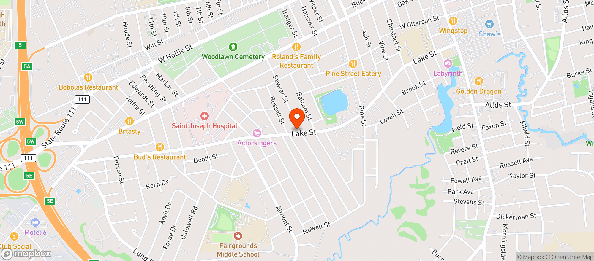 Map showing A & P Corner Market