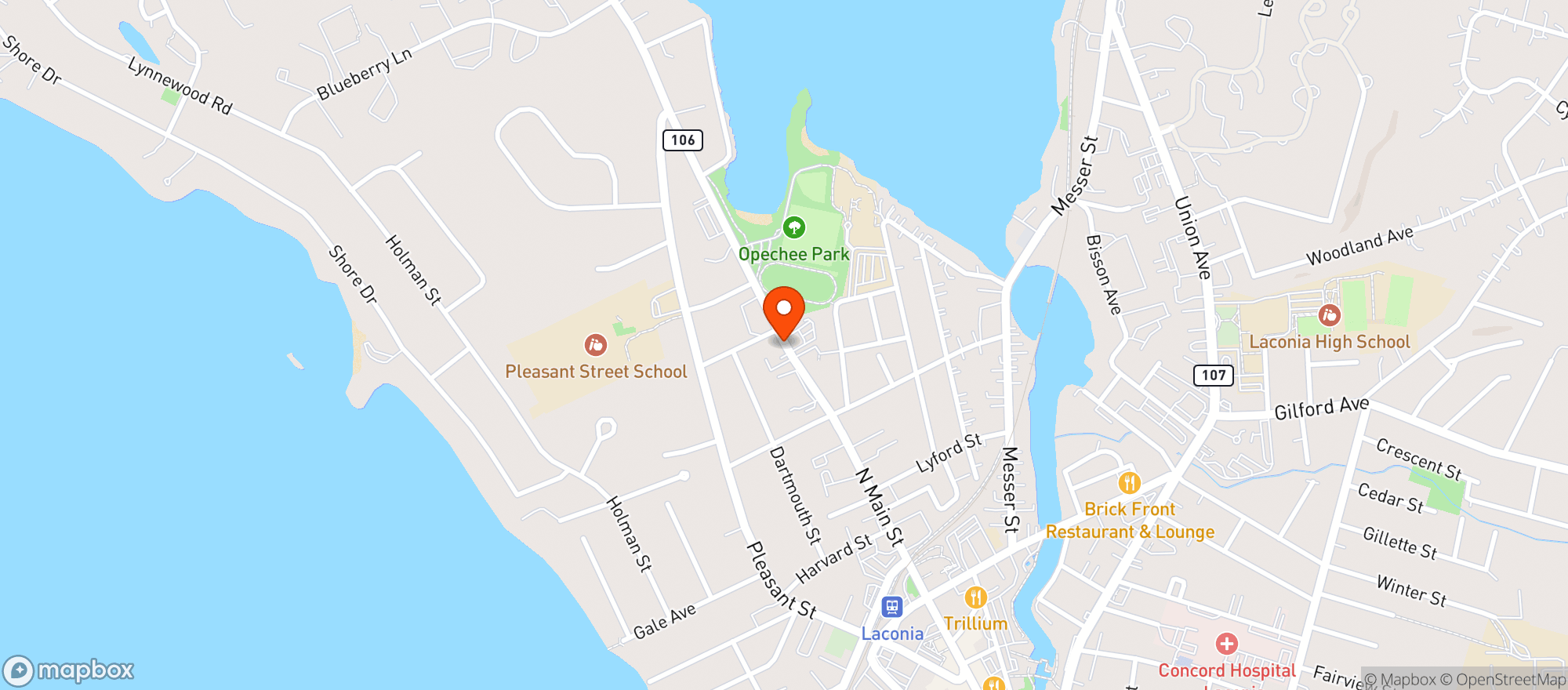 Map showing American Legion