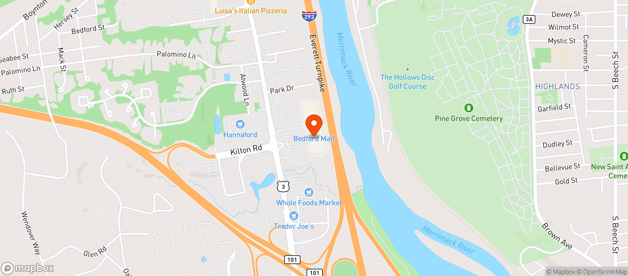 Map showing World Market Bedford