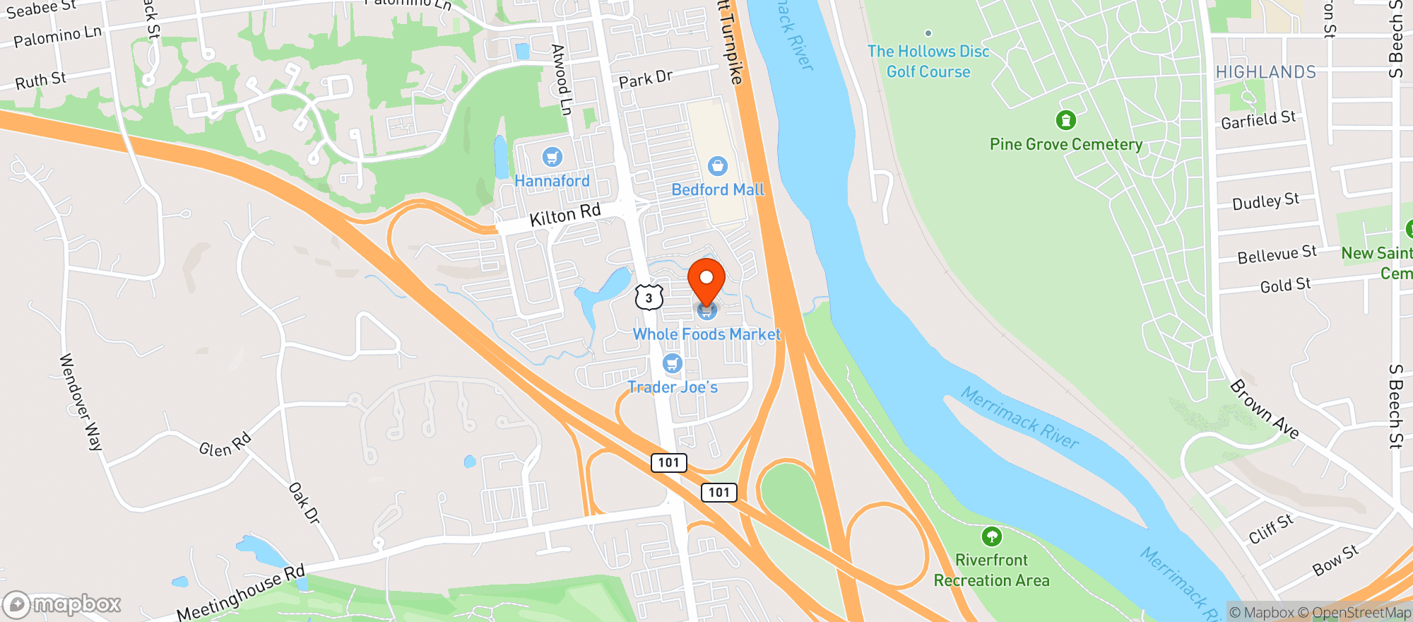 Map showing WHOLE FOODS MARKET #10617