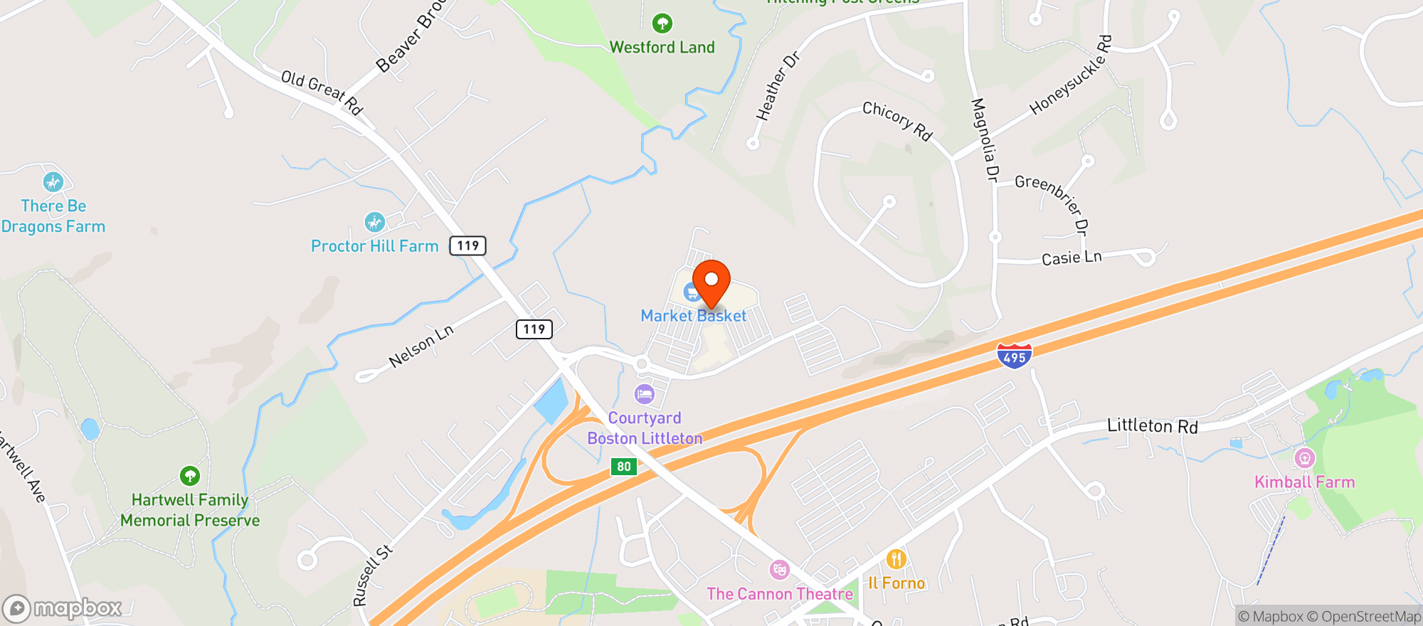 Map showing One Stop Liquors Littleton