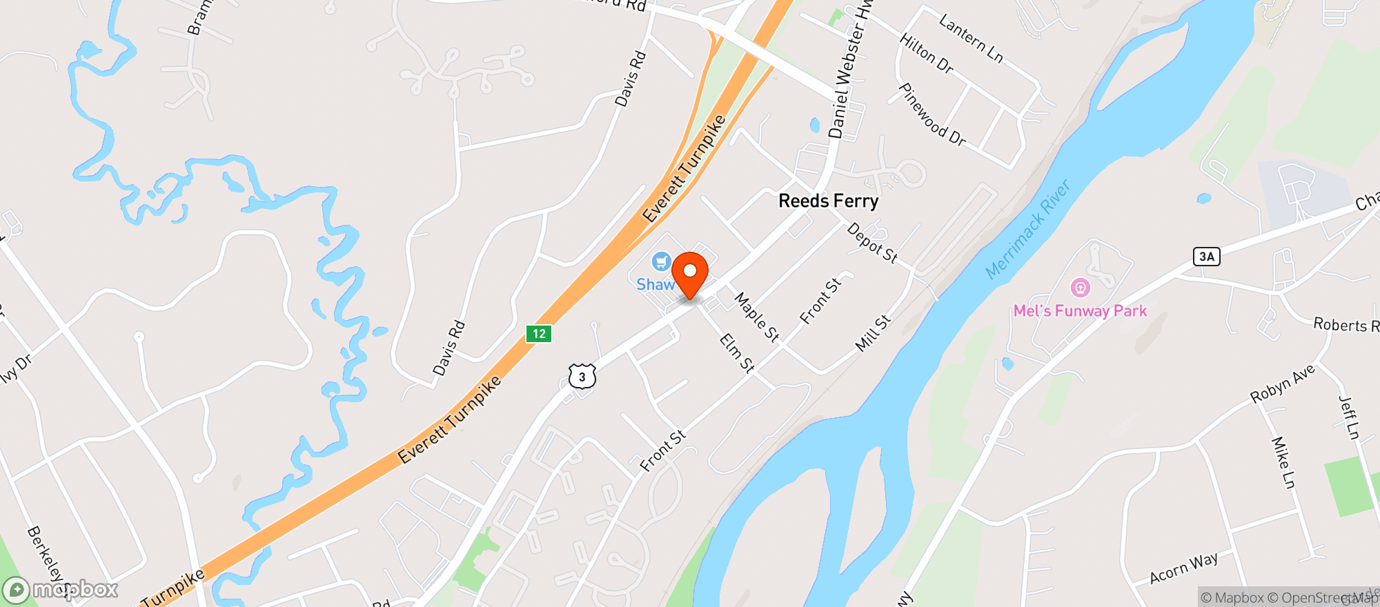 Map showing Shaws Supermarket