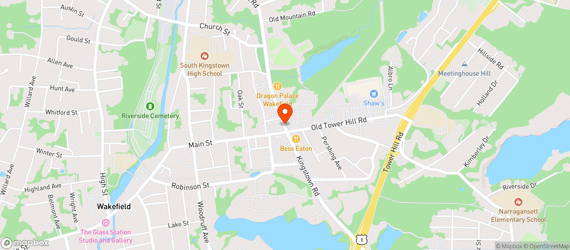 Map showing WAKEFIELD LIQUORS