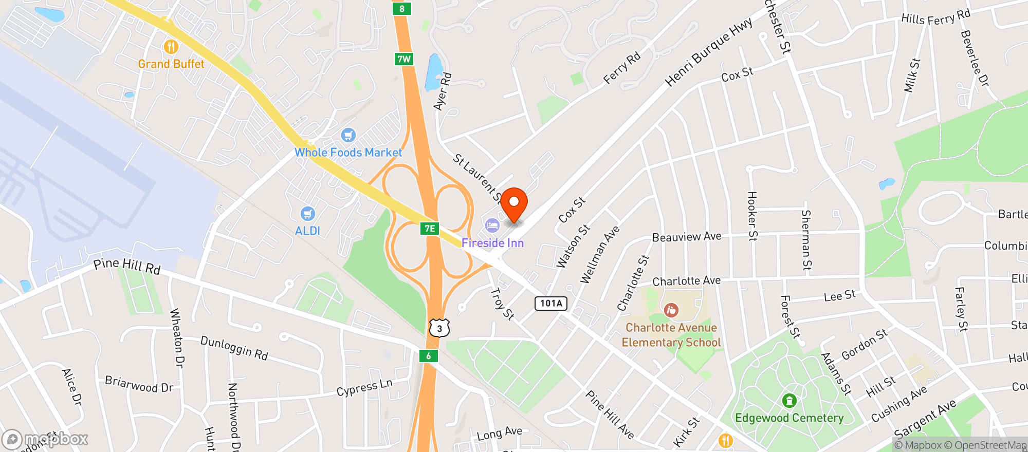 Map showing 99 Restaurants