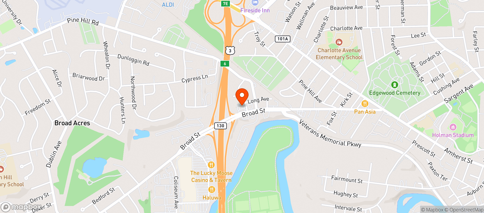 Map showing Broat Street Gulf